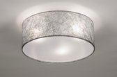 Lumidora Plafondlamp 72083 - Plafonniere - ARLES - 3 Lichts - E27 - Grijs - Zilvergrijs - Textiel - ⌀ 35 cm