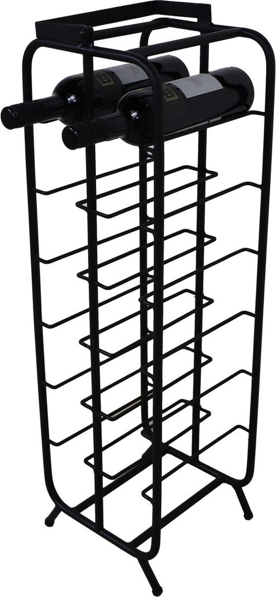 PS-Collection Cordova Wijnrek 25x25x90 cm Zwart Metaal wijnrek muur wijnkast wijnrek hout wijnrekken wijnrek zwart wijnrek hangend wijn rek wijnrek wand