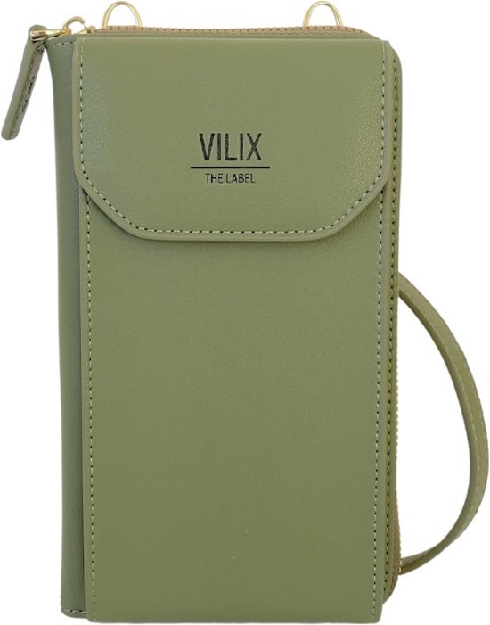 Vilix The Label - Nova tasje - portemonnee- & telefoontasje in één - vegan - compact - Leger Groen