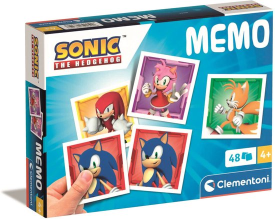 Clementoni - Memory voor kinderen - Sonic - 48 Kaarten - Memory spel - Educatief Speelgoed - Vanaf 4 jaar