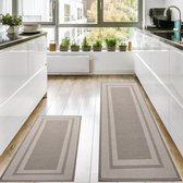 2-delige keukenmatten en -matten, antislip wasbare en absorberende geweven keukenschuifmatten, gemakkelijk schoon te maken keukenmattenset voor gootsteen, wasruimte, hal, 44x75cm + 44x120cm