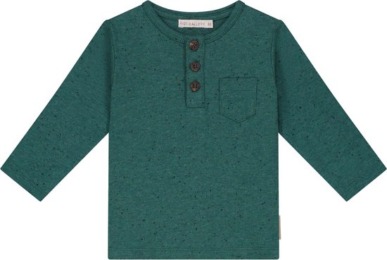 Kids Gallery baby shirt - Jongens - Dark Bottle Green - Maat 62