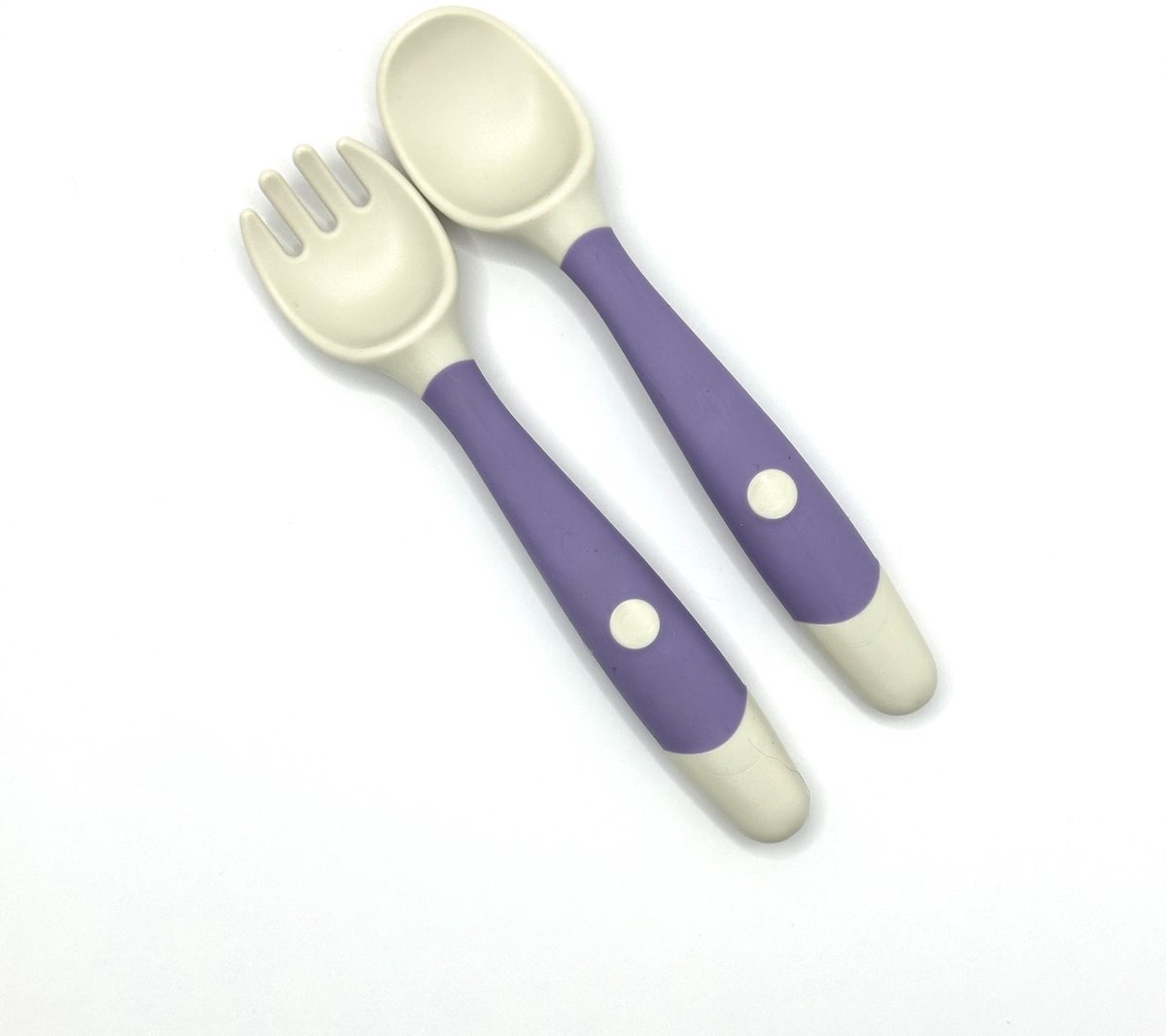 Goedkoopste Hypify® | Buigbare Vork & Lepel | Siliconen | Buigbaar | Veilig voor kinderen | Veilig materiaal | Paars | Speels eten!