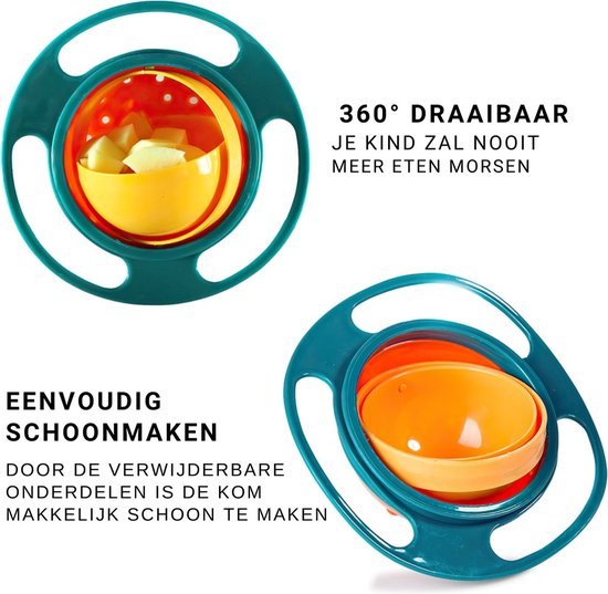 Hypify® - Anti knoei bakje - 360 graden - BPA vrij - Roze Groen - Eetbakje - Veilig - Balans - Anti-mors - Geen geknoei meer - Servies Kind - Baby kom van Hypify — afbeelding 4