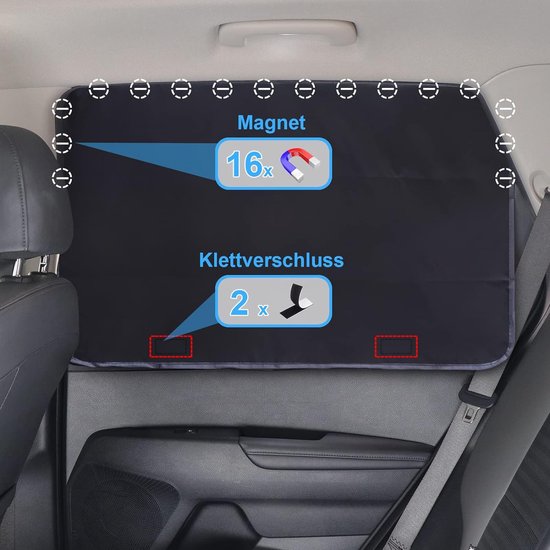 Zonwering voor de auto, magnetische zonwering met uv-bescherming, reflecterende hittebescherming, gordijn, autoraam, zonwering voor kinderen, volwassenen en huisdieren, verduistering van het van Wiwiqzzi — afbeelding 4