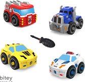 Bitey - Montessori Speelgoed - City Cars Compleet set met 4 Autovoertuigen - Educatief - Speelgoed - Sensorisch Speelgoed - Ontwikkeling - Kind - Leerzaam - Kinderspeelgoed - Speelgoed 3 jaar