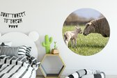 Cercle Mural - Cercle Mural Intérieur - Mouton - Herbe - Printemps - ⌀ 120 cm - Décoration murale - Peintures Ronds XXL