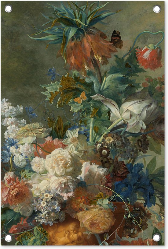 Stilleven met bloemen - Schilderij van Jan van Huysum - Tuindoek