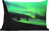 Buitenkussens - Tuin - Noorderlicht boven de zee in IJsland - 60x40 cm