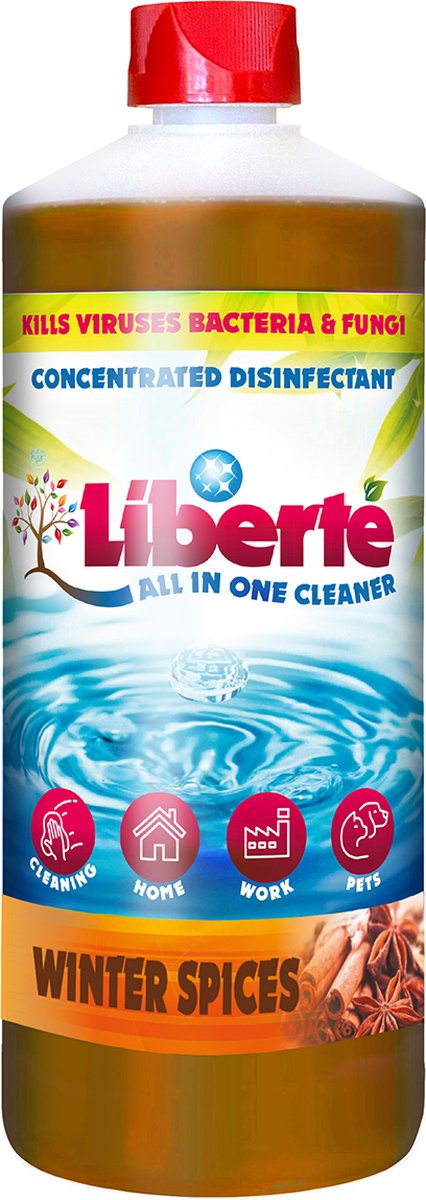 All in One Cleaner Winter Spices 1 Liter - Desinfectie - Dieren - Huis - Auto - Kantoor - Schoonmaakmiddel