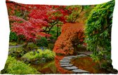 Buitenkussens - Tuin - Bomen - Japans - Stenen - Pad - Natuur - 50x30 cm