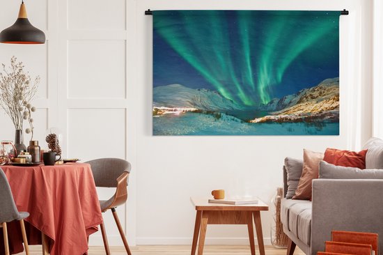 Tapisserie - Tapisserie - Aurores Boréales - Norvège - Hiver - 180x120 cm - Tapisserie