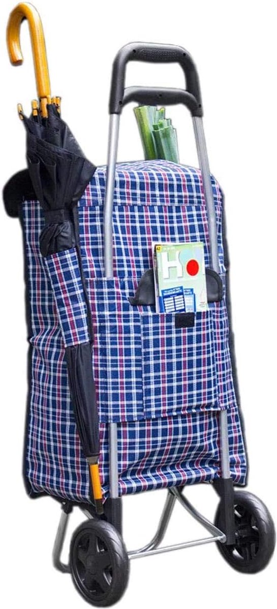 Boodschappentrolley met Wielen - Opvouwbaar - Afneembare Boodschappentas - Boodschappenwagen