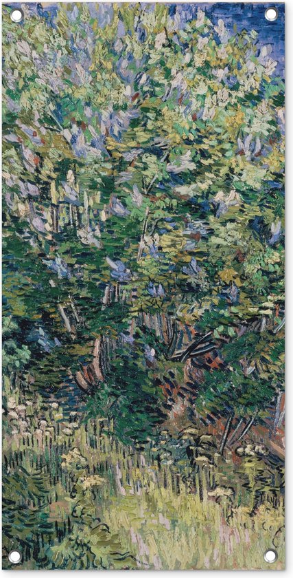 Tuinposter Seringenstruik - Vincent van Gogh - 40x80 cm - Wanddecoratie Buiten - Tuinposter - Tuindoek - Schuttingposter - Tuinschilderij