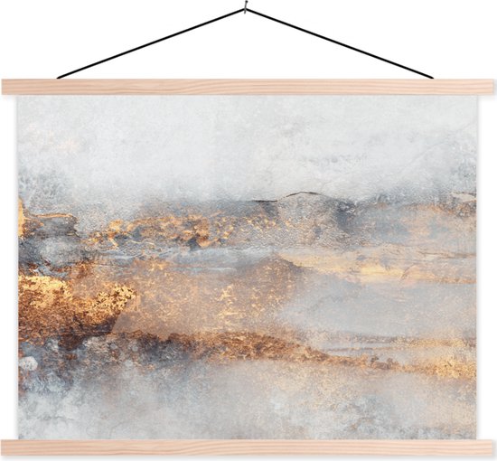 Porte-affiche avec affiche - Affiche scolaire - Brume - Or - Abstrait - 40x30 cm - lattes vierges