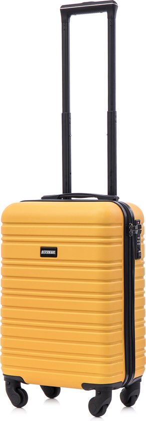 BlockTravel bagage à main valise de voyage XS à roulettes amovibles 29 litres - serrure TSA intégrée - légère - jaune