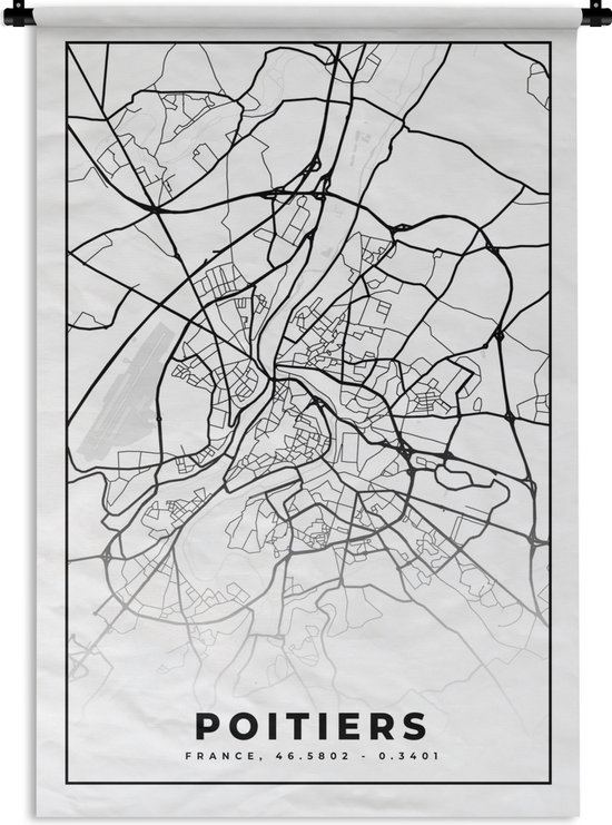 Wandkleed Wanddoek Plattegrond Kaart Poitiers Frankrijk wandkleed-wanddoek-plattegrond-kaart-poitiers-frankrijk