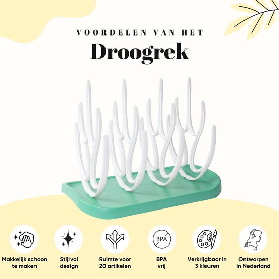Flouer Flessen Droogrek - Afdruiprek - Flessenrek Baby - Baby Flessen - Groen van FLO — afbeelding 2
