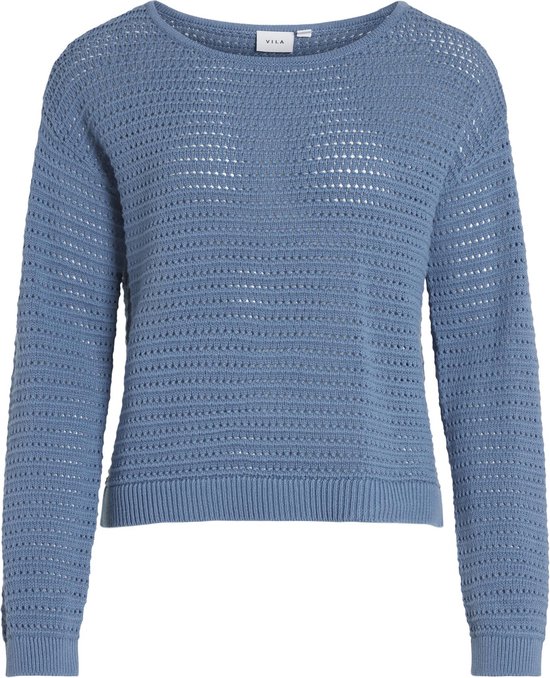 Vila Sweater Vibellisina Boatneck L/s Knit Top - 14089578 Coronet Blue Taille Femme - M