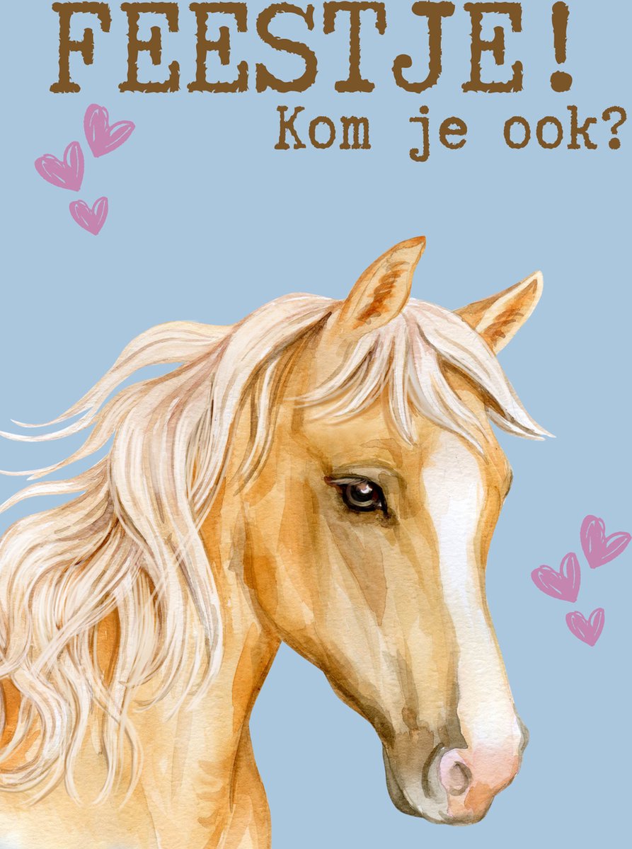 Lise Schrijft | Uitnodiging Kinderfeestje | Duurzaam | Meisje | 15 kaarten | Paard | met leuke SLUITSTICKERS | inclusief kraft ENVELOP | FSC Mix credit, EU Ecolabel, ECF gecertificeerd
