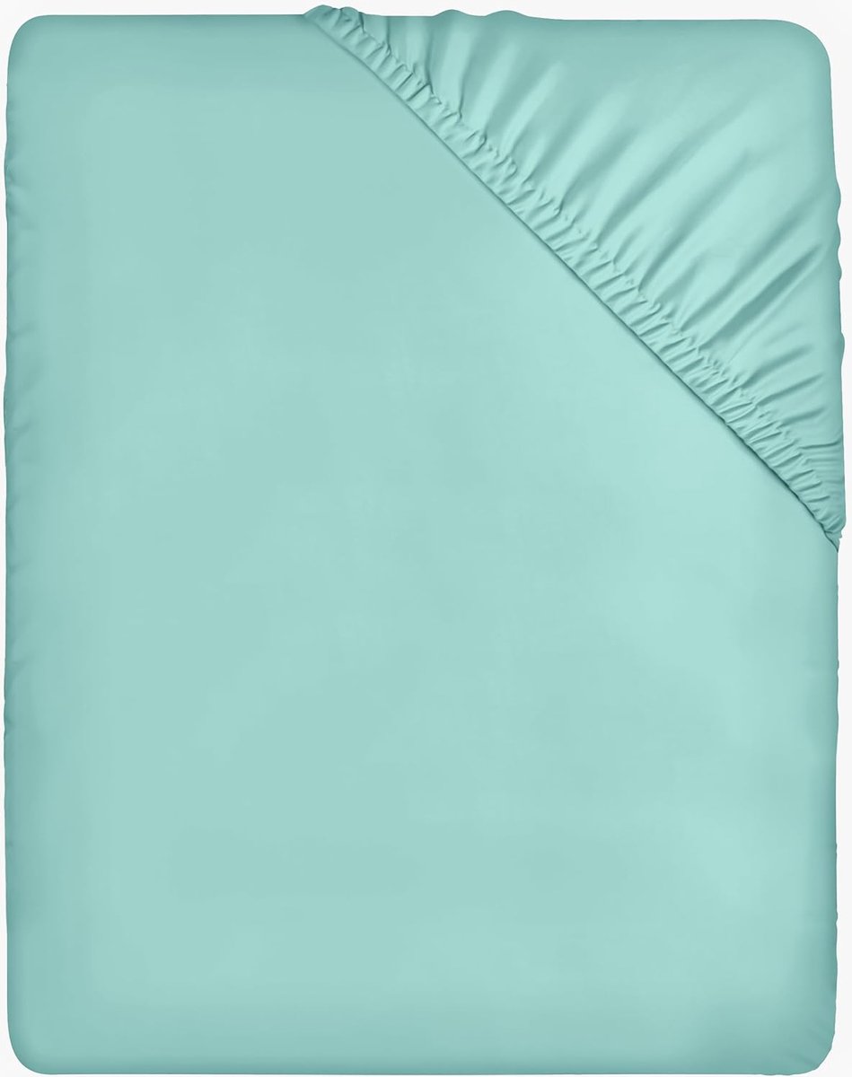 Hoeslaken 150x200cm - Spa Blue - geborsteld polyester microvezel hoeslaken - 35 cm diepe zak