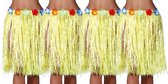 Fiestas Guirca Hawaii verkleed rokje - 4x - voor volwassenen - geel - 50 cm - hoela rok - tropisch