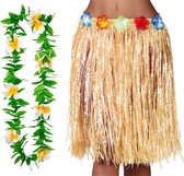 Toppers - Jupe d'habillage hawaïenne et couronne de fleurs - adultes - naturel - soirée à thème tropical - hula
