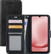 Hoes Geschikt voor Samsung A25 Hoesje Book Case Hoes Flip Cover Wallet Bookcase - Zwart