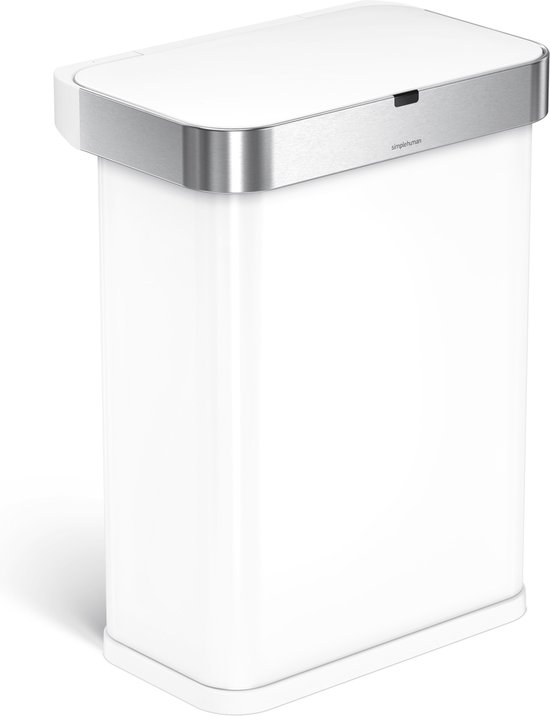 Simplehuman - Prullenbak Liner Pocket Voice Control 58 liter - Wit - Roestvast Staal