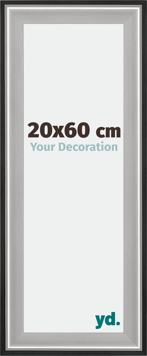 yd. Your Decoration - Fotolijst 20x60 cm - Hout - Zwart Zilver Gepolijst - Birmingham