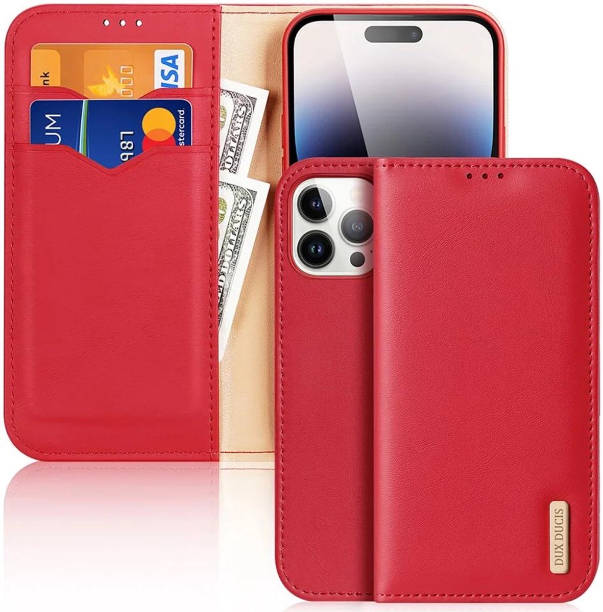 Dux Ducis - Telefoonhoesje geschikt voor iPhone 15 Pro Max - Hivo Series Case - Rood