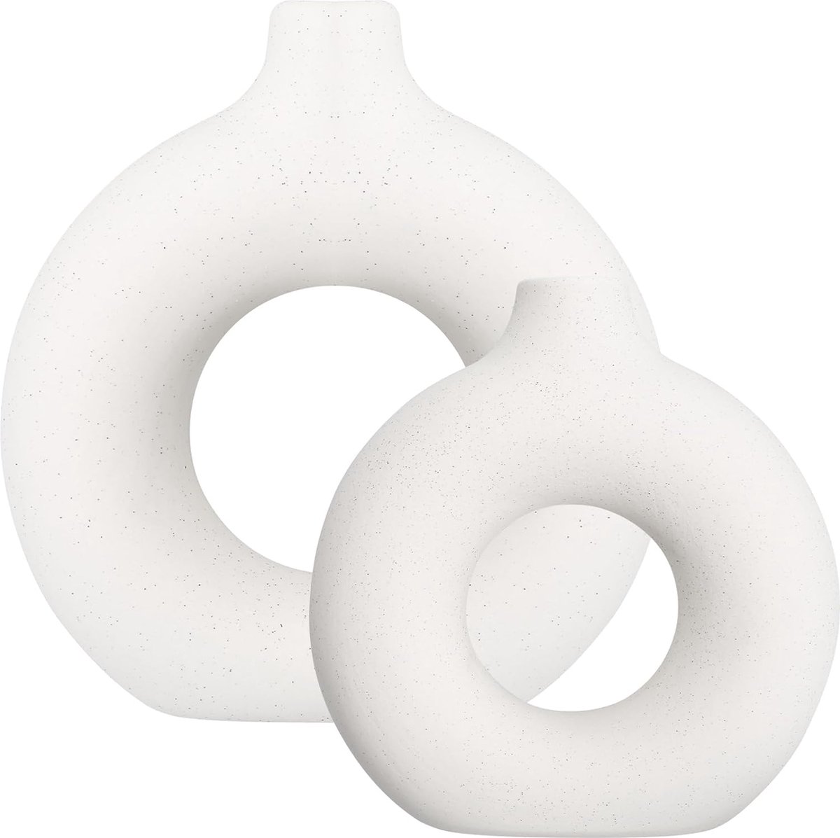 2 stuks keramische vaas, modern design, witte bloemenvaas, pampasbloemenvaas, decoratieve vaas in minimalistische Boheemse stijl, voor woonkamer, slaapkamer, bruiloft, feest, kantoor
