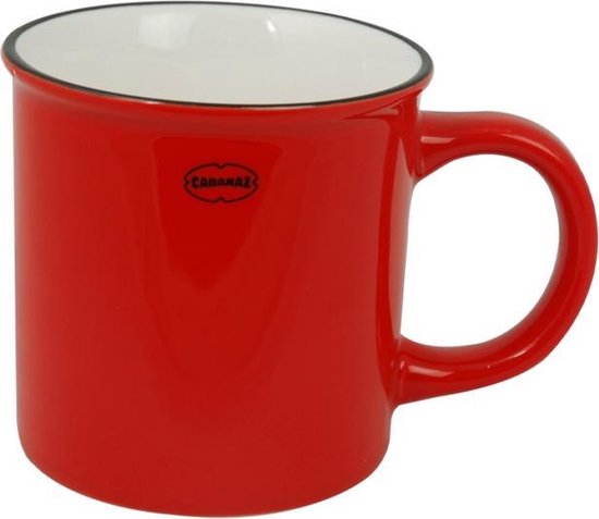 CABANAZ - mok, keramiek, TEA/COFFEE MUG, 250 ml, rood | bol.com