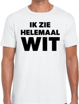 Ik zie helemaal wit tekst t-shirt wit heren 2XL