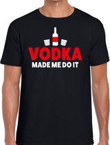 Vodka made me do it fun t-shirt zwart voor heren - fun drank shirt voor heren M