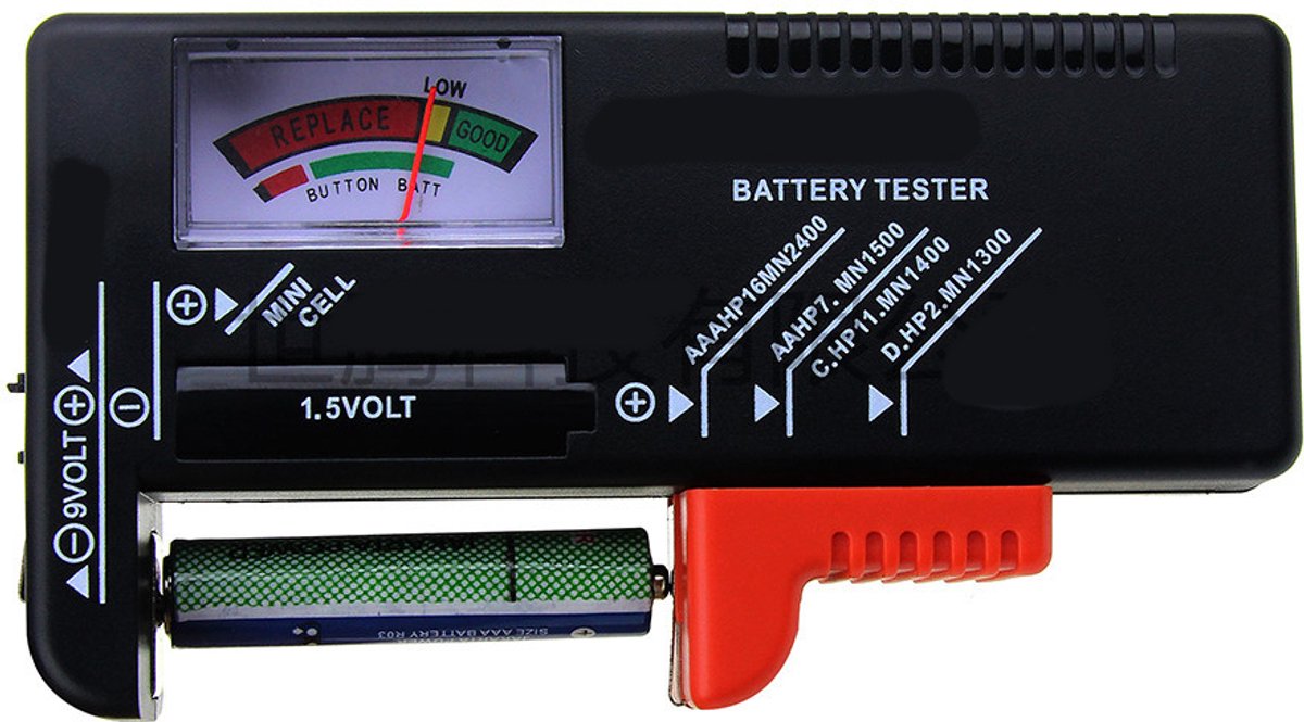 Batterijtester AA/AAA/C/D/9V/1.5V