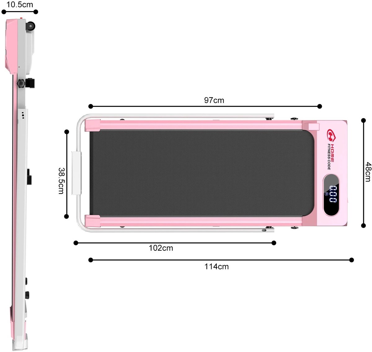 Afbeelding 2 van Maison Nordique - Loopband inklapbaar - Loopbanden - Loopbanden voor thuis - Loopband met hellingfunctie - 1 tot 6 km - Zwart