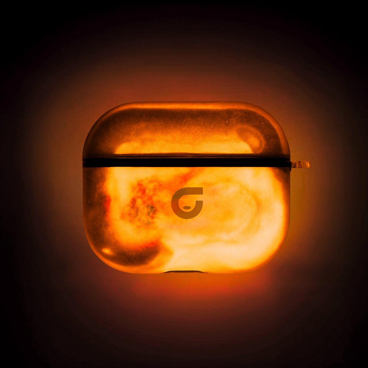 GlowsandGuards - Airpods 3 hoesje - Glow in the dark - Inclusief UV lampje om op te lichten - AirPods 3 case - Hét satisfying AirPods hoesje - AirPods 3 - Oranje