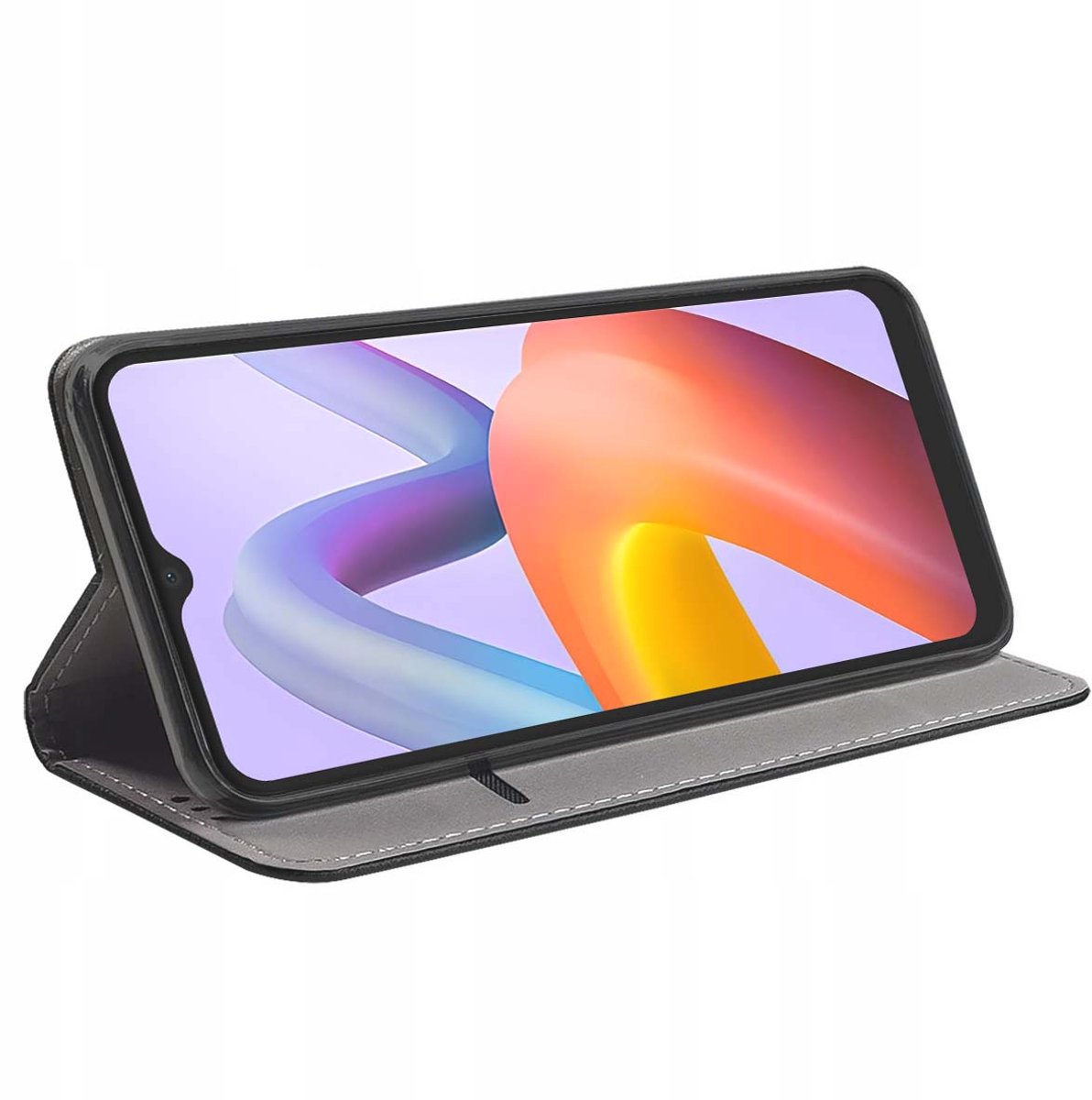 Jaym, Folio hoesje voor Xiaomi Redmi A1 / A2 / A2+ magnetische standaardfunctie, Zwart
