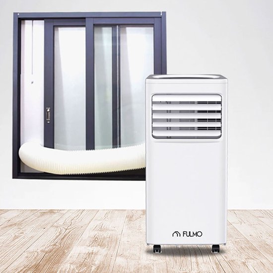 Draagbare airconditioning Fulmo 3500W wit met ventilator, ontvochtiger, timer, wieltjes, afstandsbediening