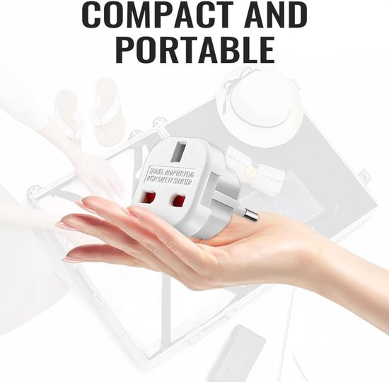 6 stuks adapters van UK-stekker naar Italië - adapter van Groot-Brittannië naar EU - adapter type G - universele reisadapter - wit van DELTACO — afbeelding 2
