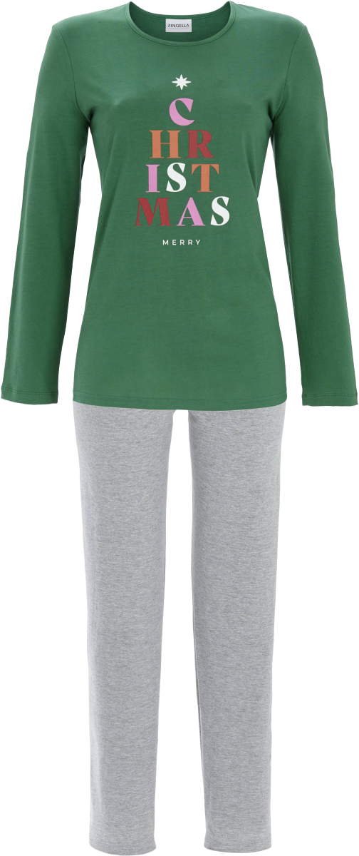 Ringella Kerst pyjama boom Ringella - Groen - Maat - 42