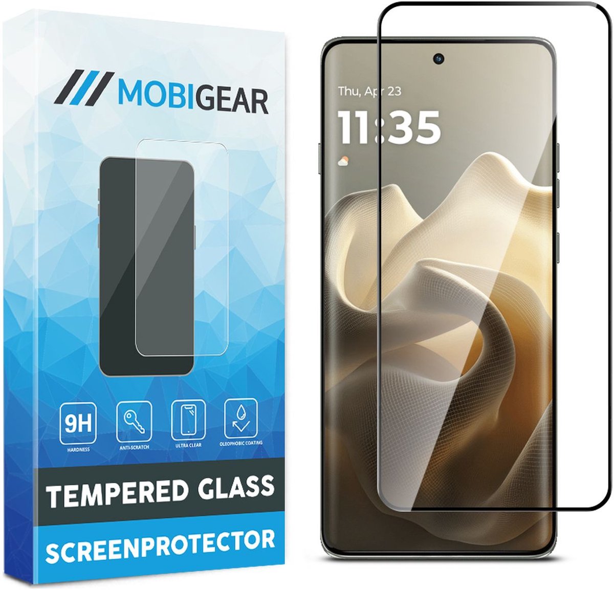 Mobigear Screenprotector geschikt voor Motorola Edge 60 Glazen | Mobigear Premium Screenprotector - Case Friendly - Zwart