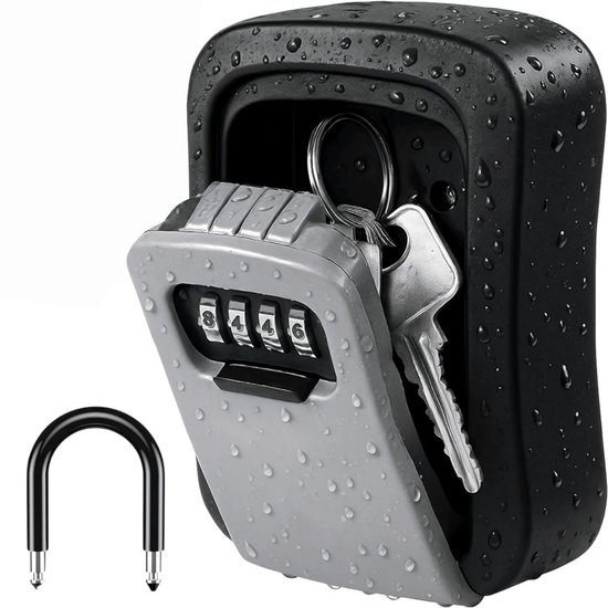 DailySupplies® Sleutelkluisje met Code voor Buiten - Sleutelkast - Wandmontage - Grijs en Zwart