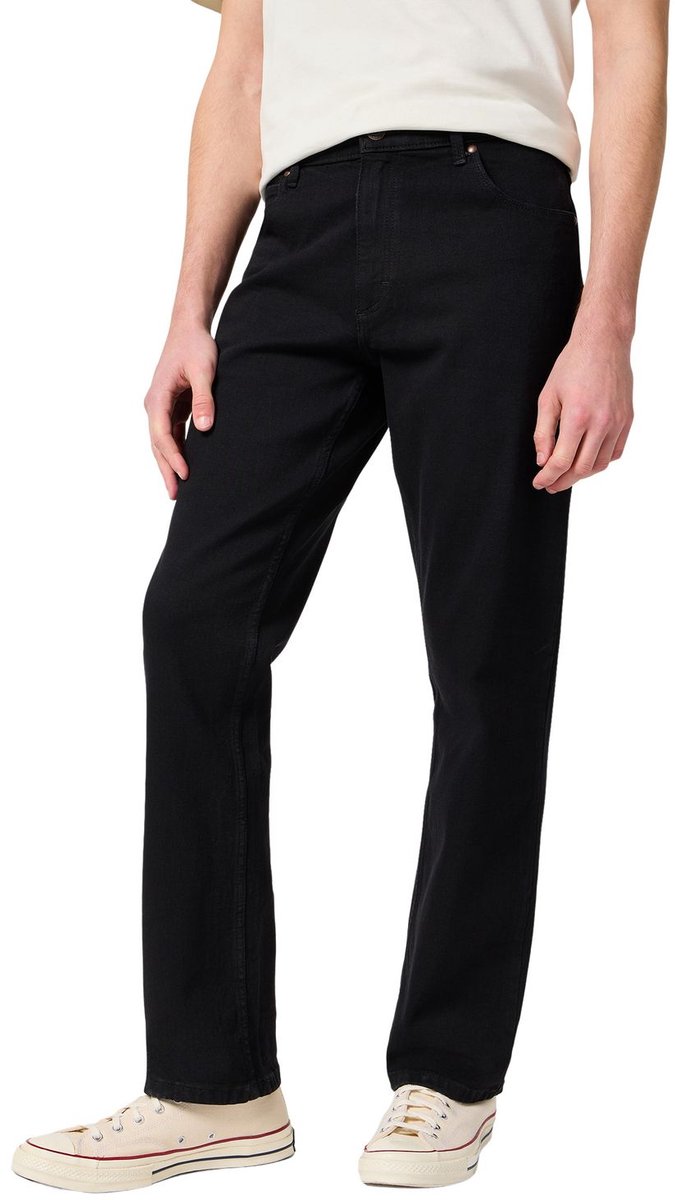 Wrangler Heren Jeans Broeken TEXAS regular/straight Fit 42W 30L Volwassenen Zwart