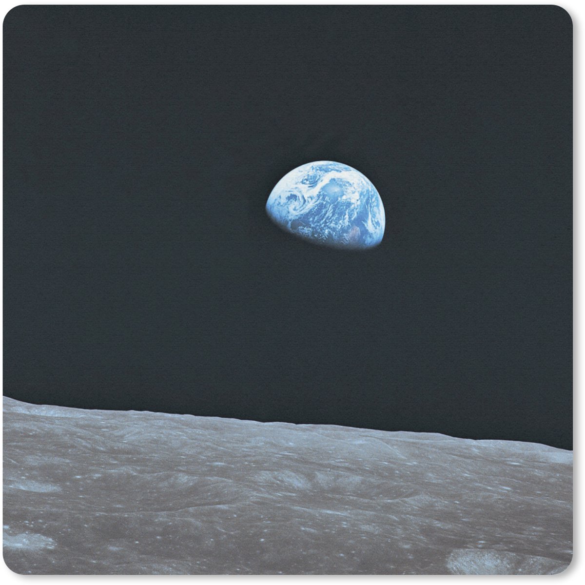Muismat 20x20 cm - Mousepad De aarde vanaf de maan - Muismatten