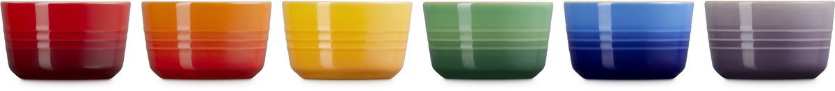 Le Creuset Vancouver Ramekins 7,8cm/100 ml Regenboog Kleuren Set Van 6 — cadeau in Kookcadeaus - foto 4