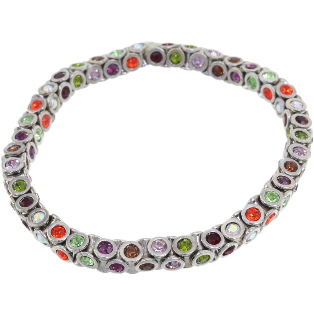 Behave - elastische armband - multikleur steentjes - vrolijk accent