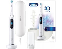 Oral-B iO Series 9 - Magnetische Tandenborstel - Alabaster White - AI technologie - Kleurenscherm - 5 poetsmodi - Smart etui