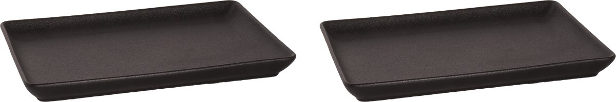 Maastricht Porselein - Universe - Schaal - 2 stuks - 24 x 17 cm - Zwart - Porselein - Bordenset